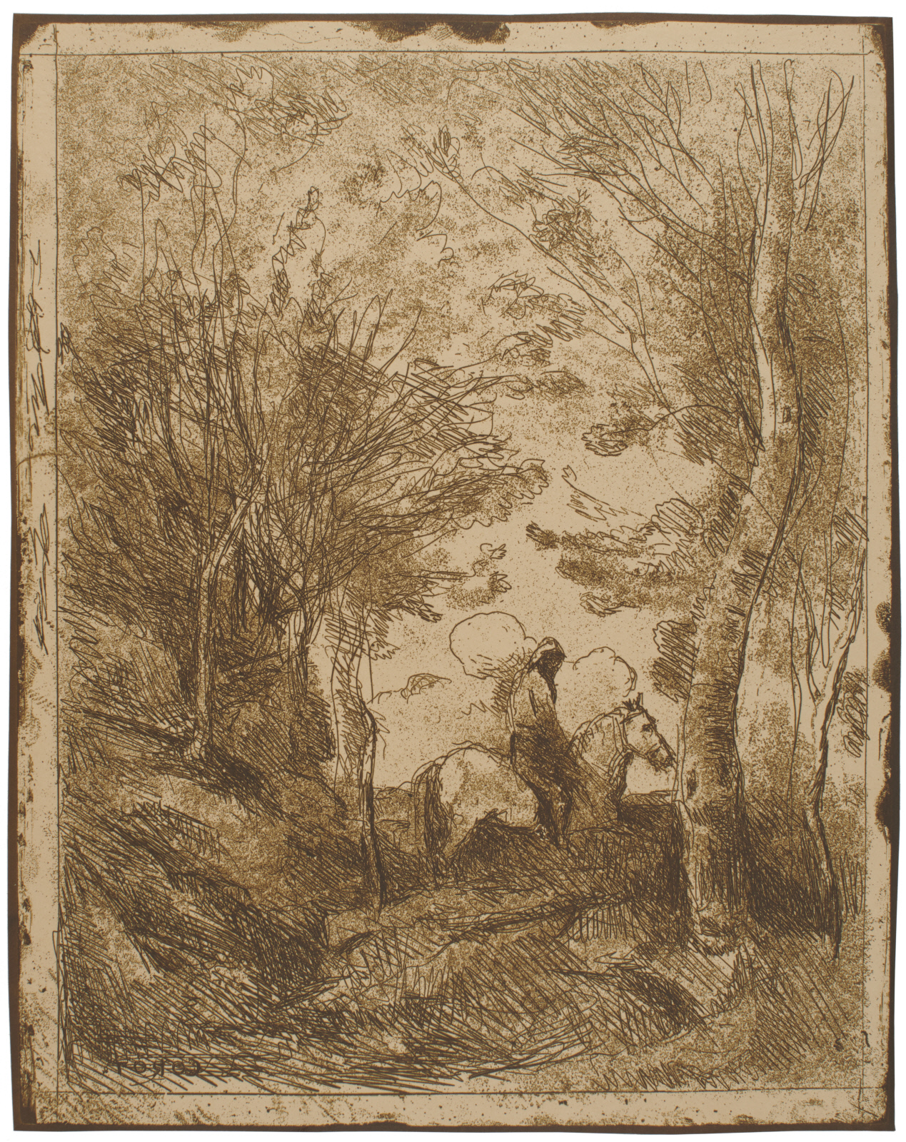 HORSEMAN IN THE WOODS, LARGE PLATE (LE GRAND CAVALIER SOUS BOIS)