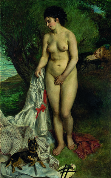BATHER WITH A GRIFFON DOG - LISE ON THE BANK OF THE SEINE